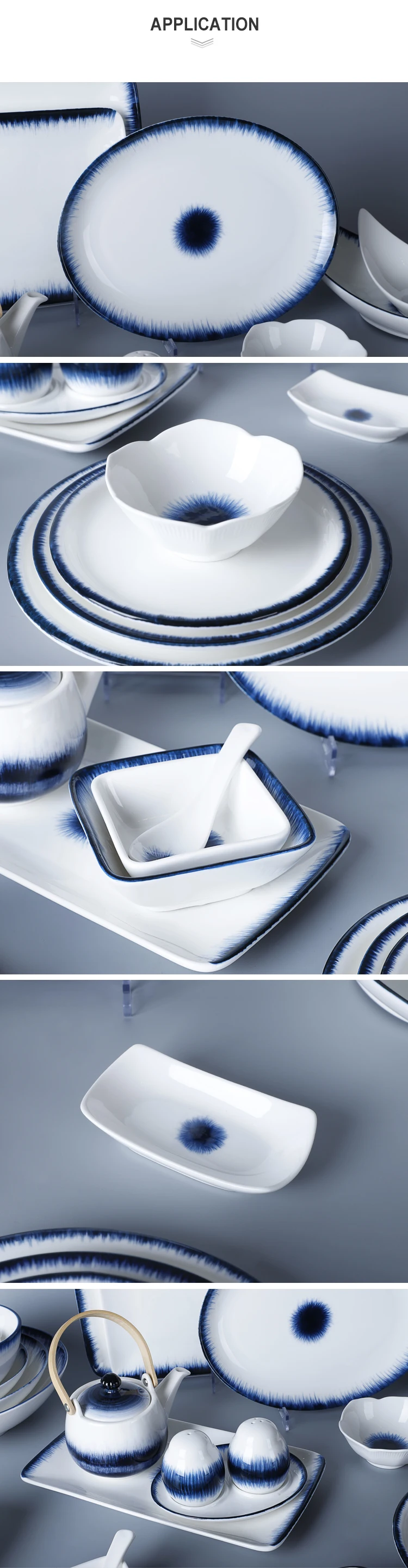 Nordic Sea Tableware Rustic Tableware Dinner Set, New Trend Hotel And Restaurant Ceramic Tableware Dinner Set&