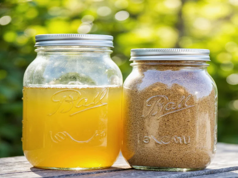 Homemade fly repellent ingredients in mason jars