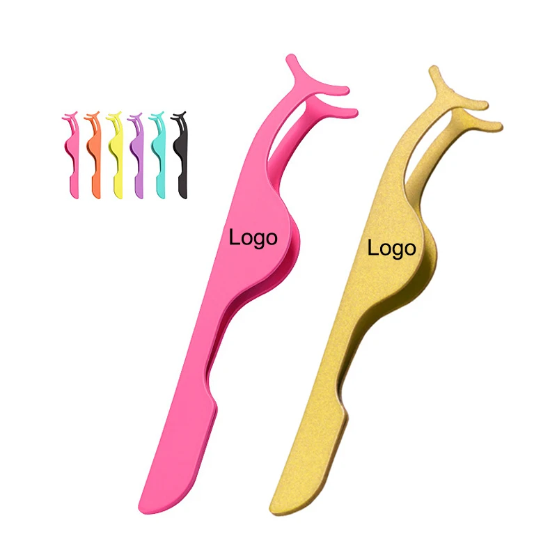 

Custom Laah Applicator Popular Rose Gold Pink Lash Tweezer Private Label Stainless Steel Eyelash Tweezers, 10 colors