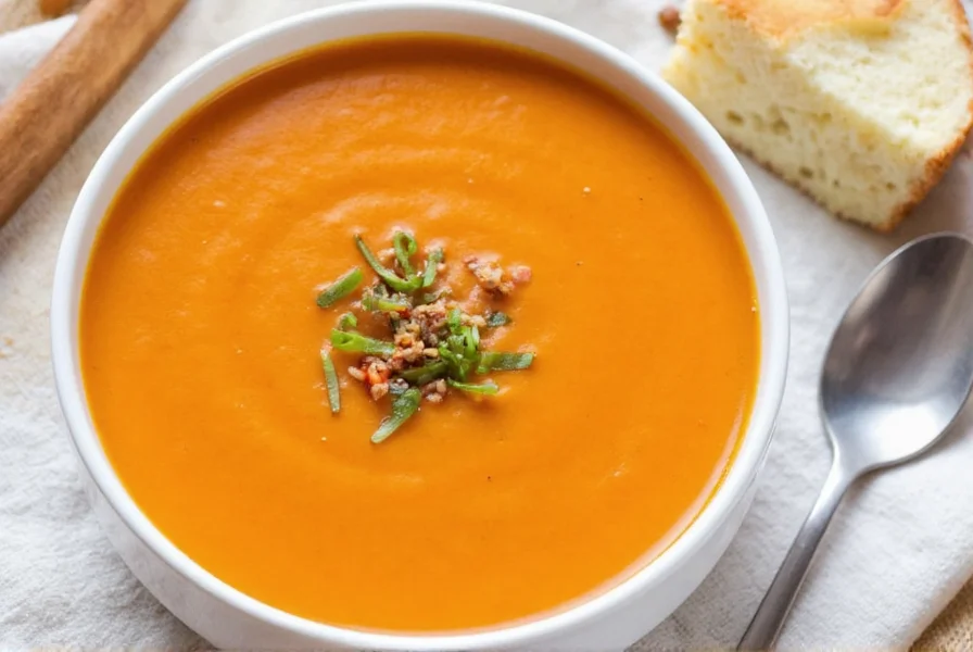 Step-by-step preparation of carrot ginger soup showing chopped ingredients, sautéing process, and final blended soup