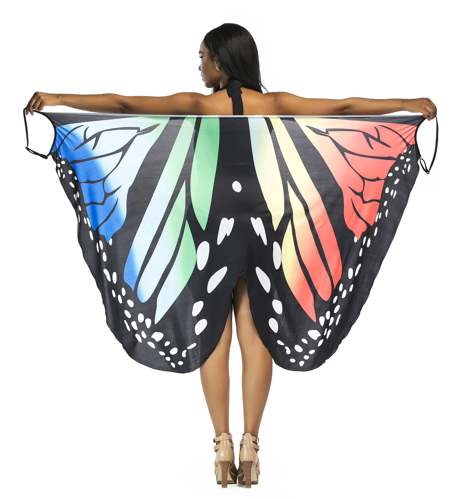 

Womens Polyester Butterfly Digital Printing Beach Dress  Sexy Beachwear Customized Beach Dress Cover up Eco-friendly, Shown