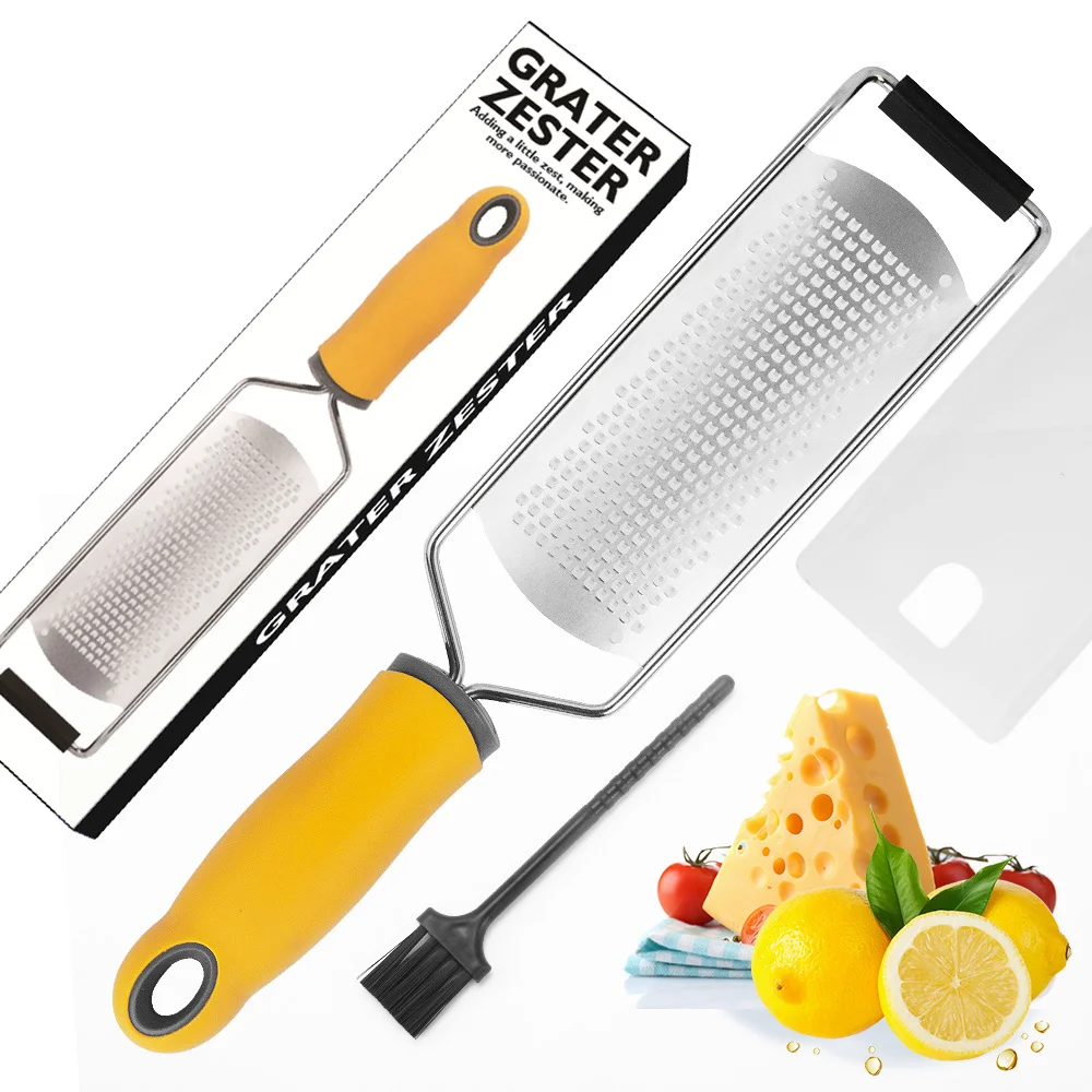 

Multifunction Kitchen cheese grater Non-Slip Grip Handle Lemon Grater stainless steel Fruit vegetable, Silver