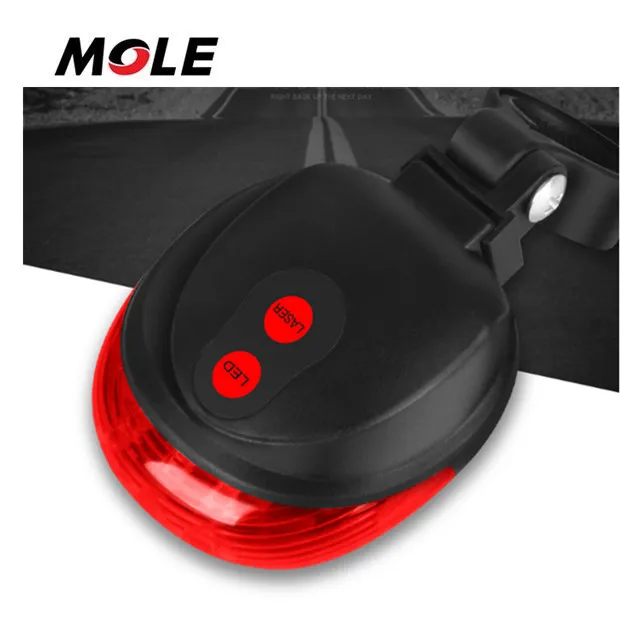 

Mole Universal Bike Tail Light Led For All Handlebars Bicycle Taillight Rear Light for Helmet Flash Warning Light, Customized color