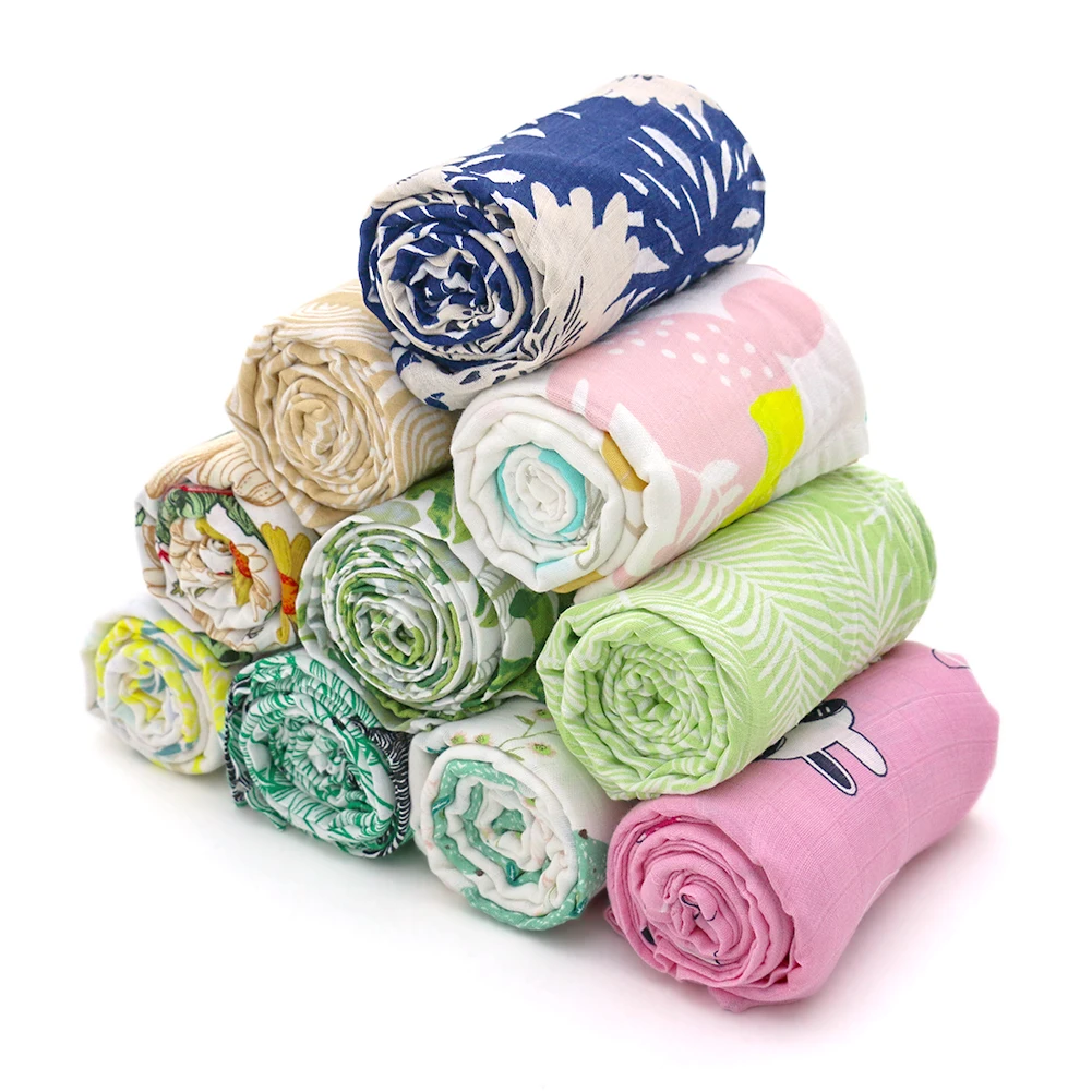 Organic Cotton Bamboo Baby Muslin Wrap Floral Swaddle Blanket Custom Buy Organic Best Bleached