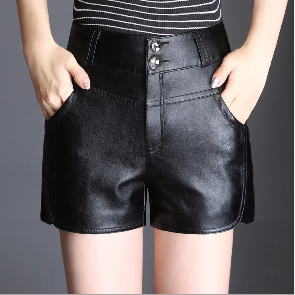 leather chaps shorts,leather high waist 