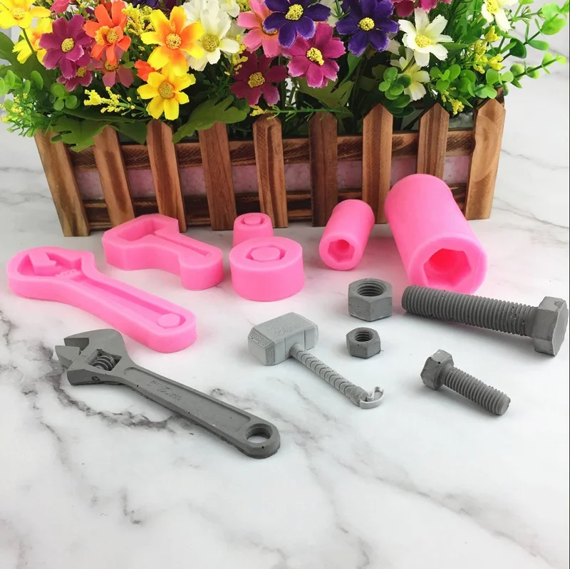 

Household Screws Hammer Wrench Cake Mold Silicone For Fondant Chocolate Candy DIY Baking Mold Decoration Tool Houseware Moulds