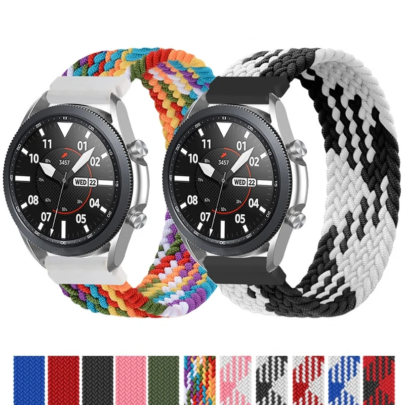 

BOORUI fabric 20mm replacement wristband for Samsung for Huawei woven braided solo 22 watch strap