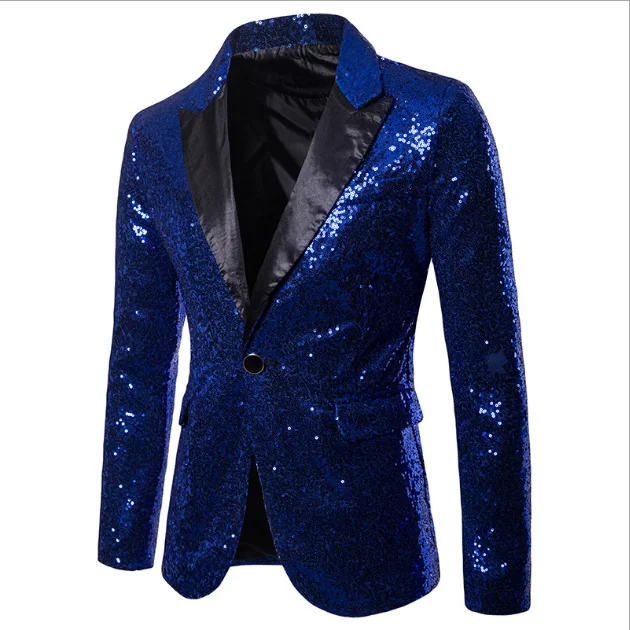 

Shiny Prom Coat Men's Dress Evening Dinner Wedding Suits For Men Tuxedo Night Fashion Suit Jacket Blazer