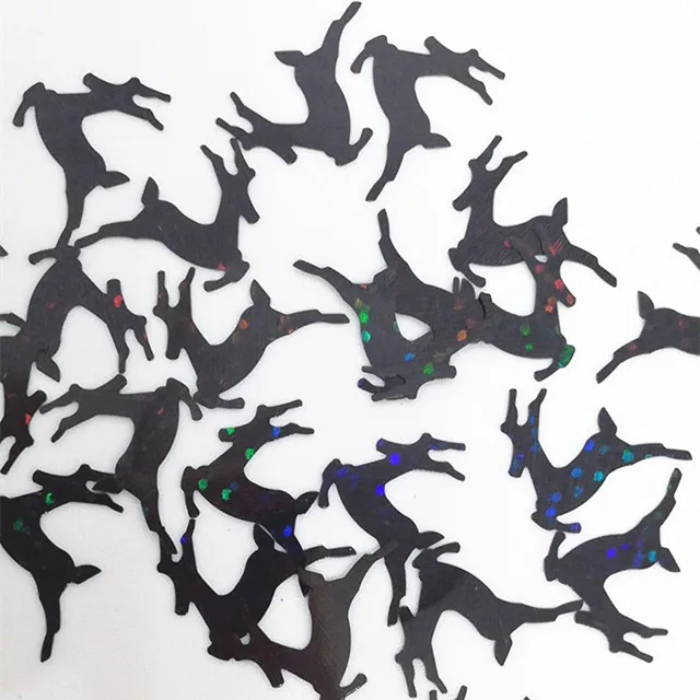 

Stock Holo black deer glitter shape ready to ship, Colourfur