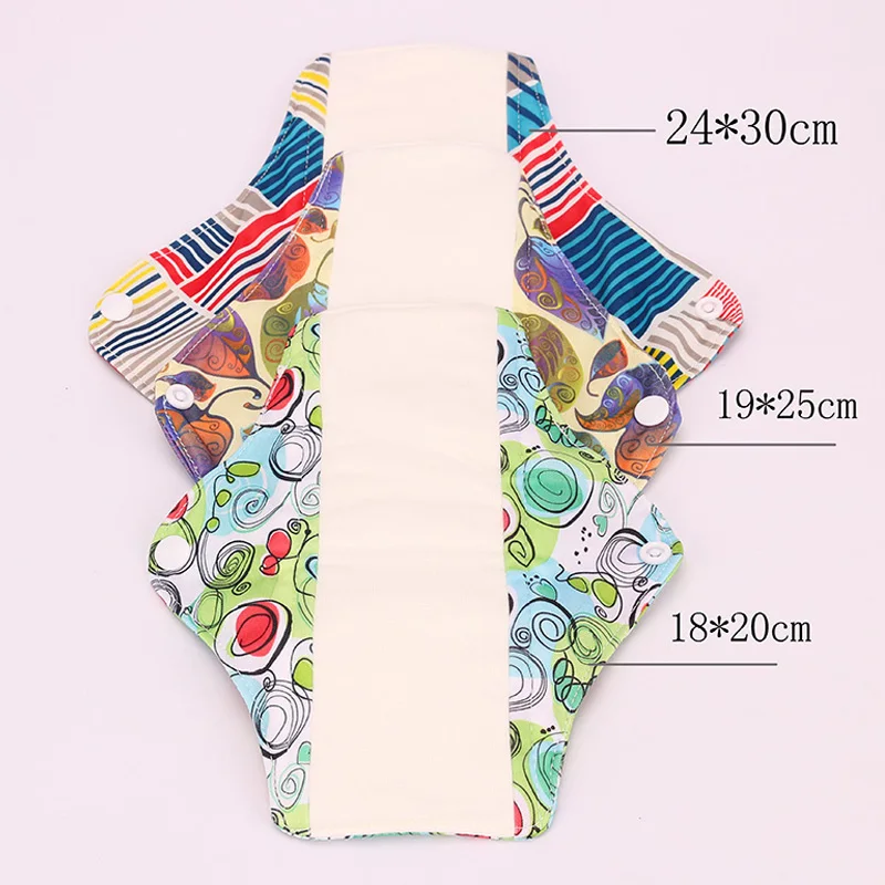 

Washable reusable menstrual pads cloth tampon waterproof sanitary napkin, Printed