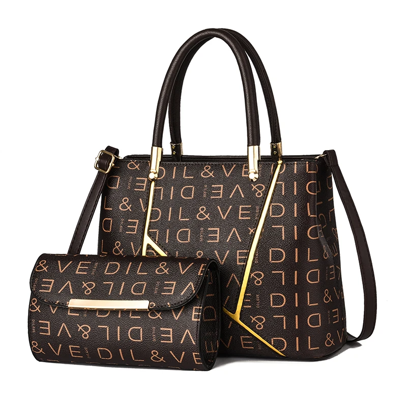 

SL0521 wholesale tote handbag brand custom hand bags 2pcs purses and handbags for women handbag set