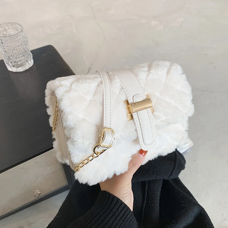 

New Arrivals Fashion Furry Fur Purses Women Hand Bags Luxury Handbags for Women Bags