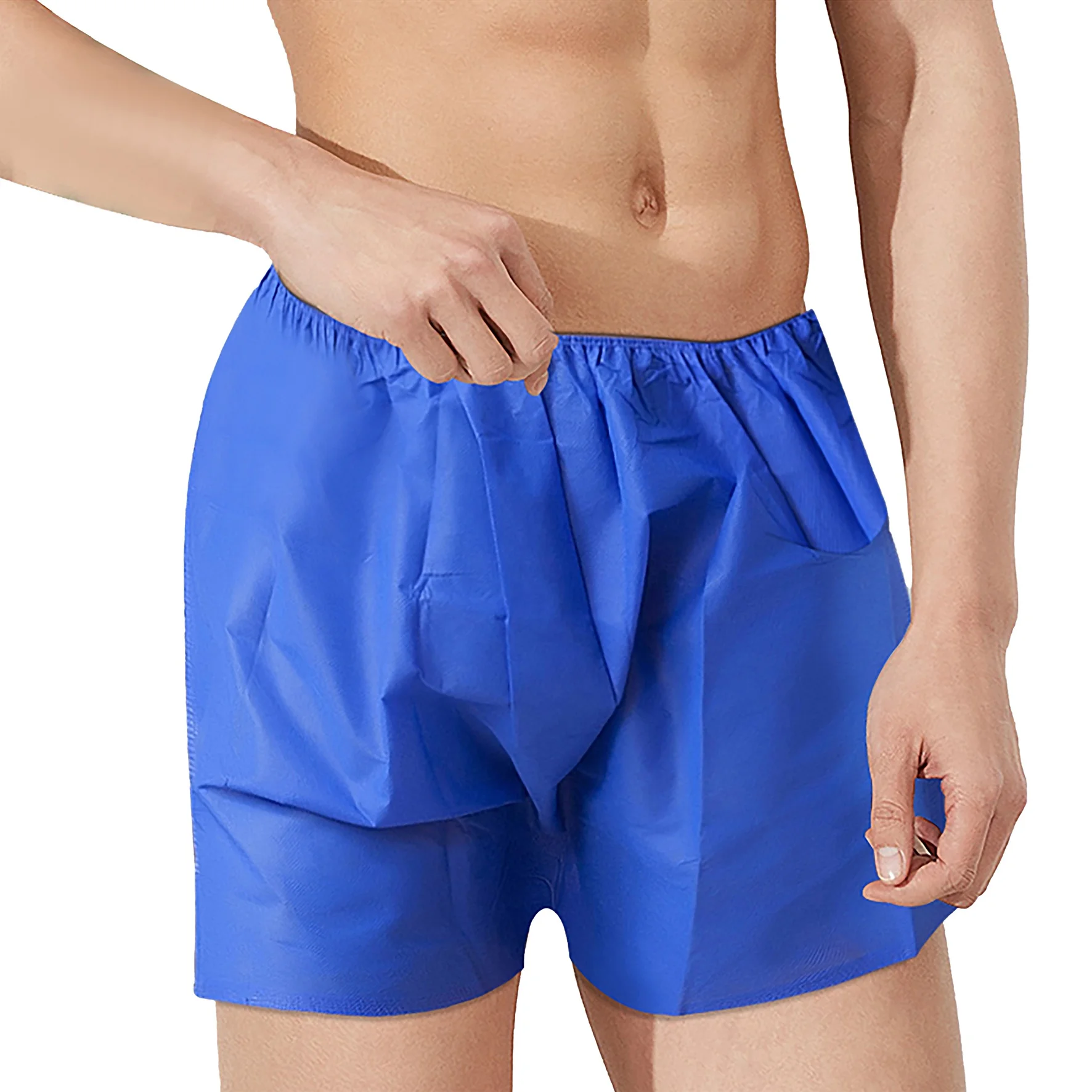 

2022 factory hot sales Disposable Health Men's Boxer Shorts for Hospital/Spa/Beauty Salon, Blue/black