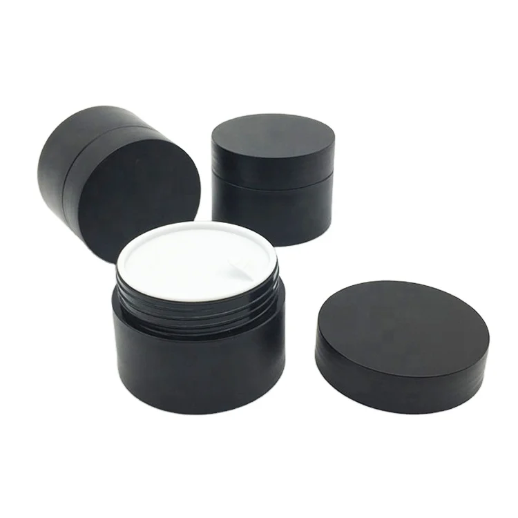 

Custom Silk Printing PP Small 15ml 5g 15g 30g 50g Acrylic Empty Colorful Plastic Black Sample Matt Cosmetic Cream Jar