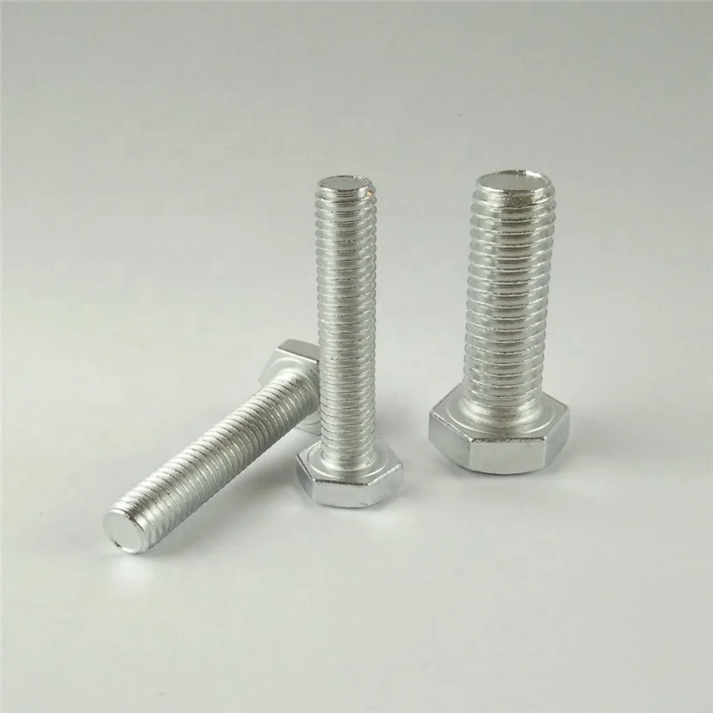 
Hex bolt manufacturer high quality DIN933 8.8 grade galvanized hex bolts Hexagonal nuts 