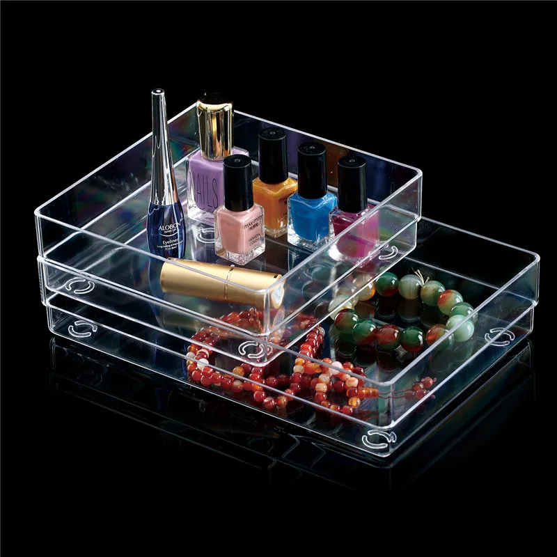 popular  kitchen use clear   organizer food container set plastic drawer organizer set