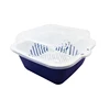 Kitchen Plastic Washing Bowl Colander Strainer Fruit Basket With Cover