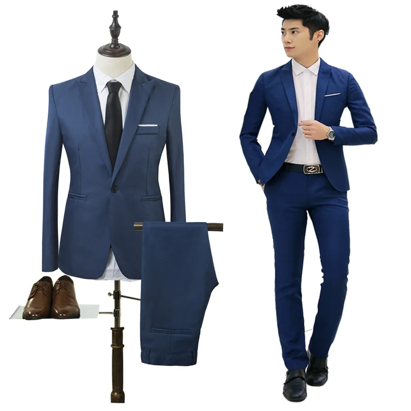 

S0147A new fashion 2 Piece Suit set business professional formal Wedding slim men's tuxedo suits, Customized color