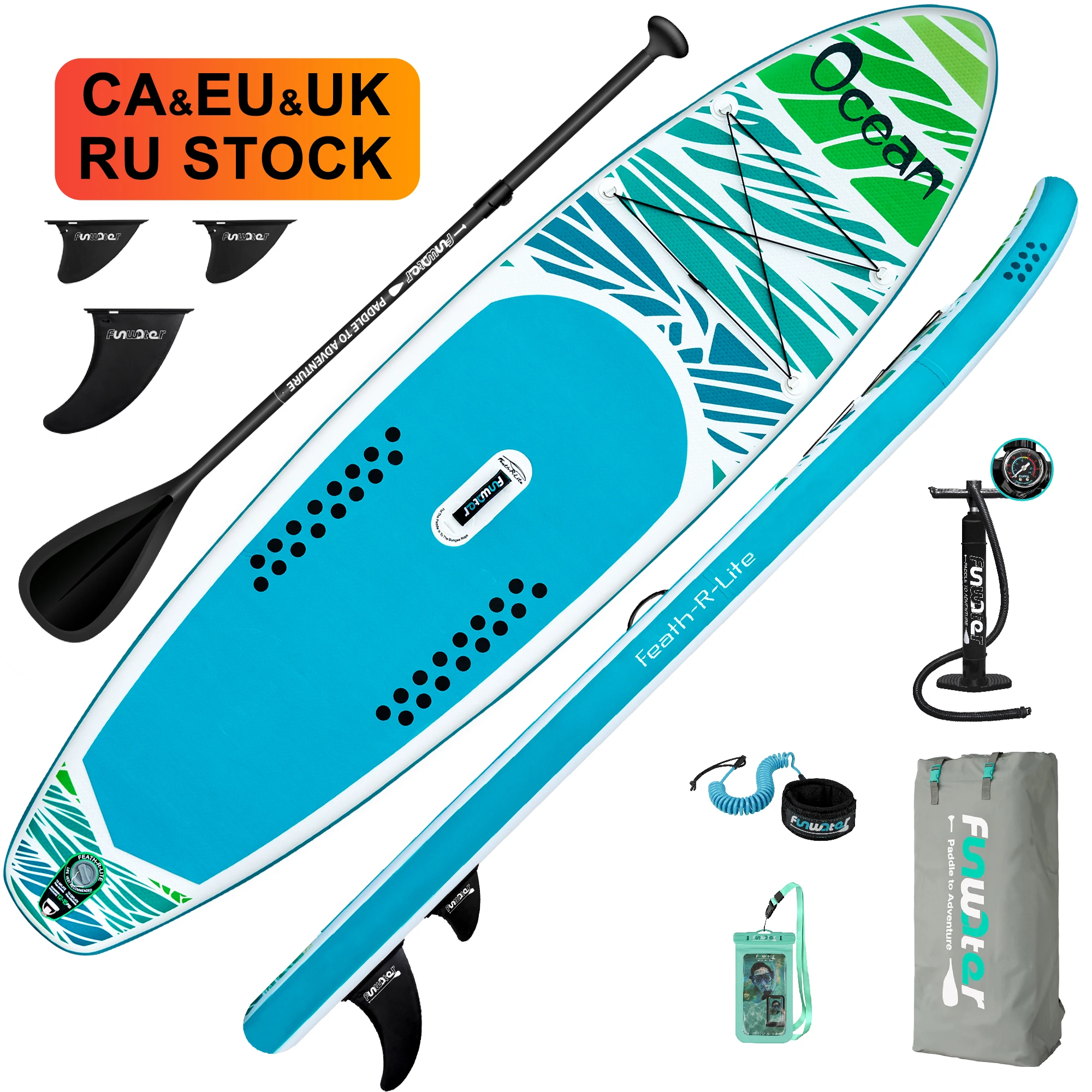 

FUNWATER Dropshipping OEM paddle for sup paddel board inflatable paddle paddleboard inflatable paddle board sup air pump