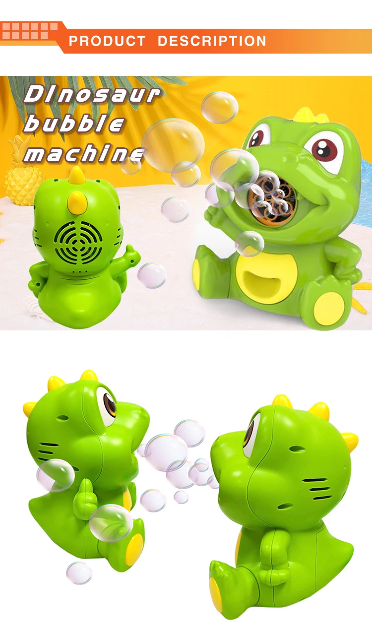 New Design Funny Bubble Gun Toy Soap Dinosaur Bubble Gun With 5 Bubbles Holes