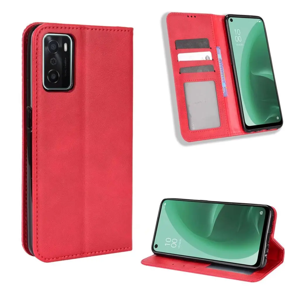 

Retro Flip Wallet Leather Case Cover For OPPO A55S 5G/CPH2309 Japanese Edition, As pictures