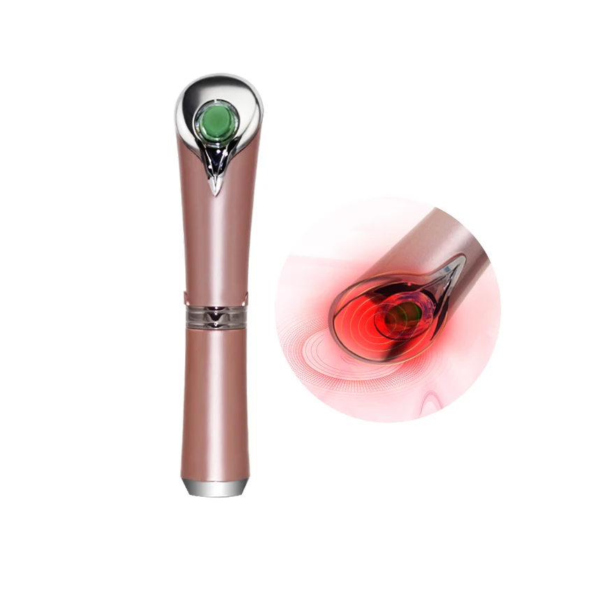 

Wholesale eyes beauty care pen electric heating vibrating eye massager, Black, gold, white, pink, or custom