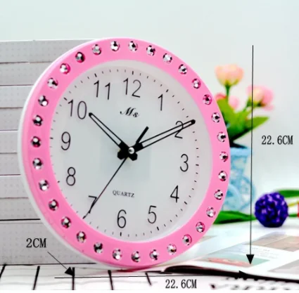 
European fashion diamond round 9 - inch digital color wall clock clock 