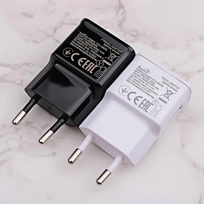 

1.2m Original Micro Cable + 2a Us/eu/ Plug Fast Charging Travel Adapter Wall Fast USB C Charger For Samsung S10 S9 S8 S6 S4, White