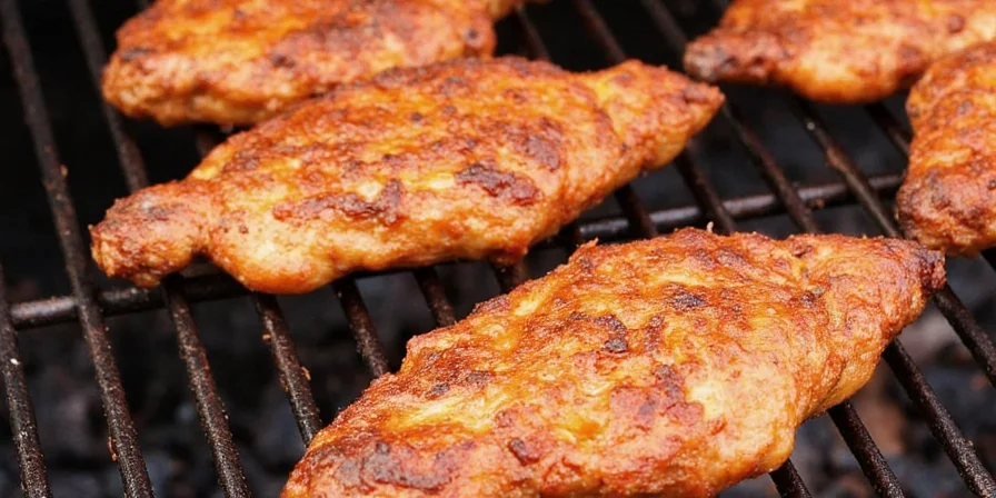 Grilled chicken rubbed generously with a homemade spice mix