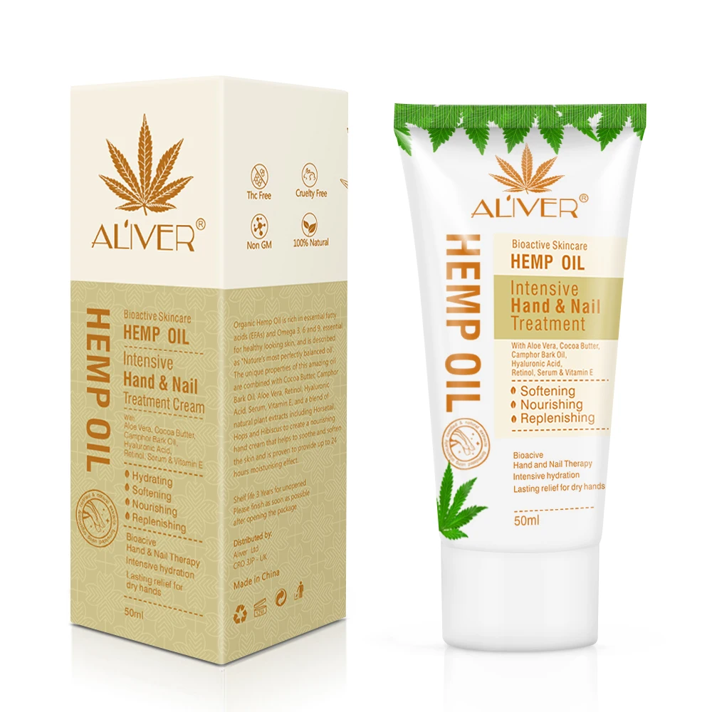 

ALIVER Wholesale Cruelty Free 100% Natural Plant Ingredients Hydrating Replenishing Nourishing Hemp Hand Cream