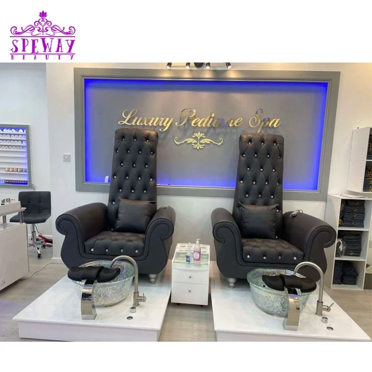 Customer Good Reviews Gray Pipeless Jet Spa Salon Pedicure Chairs With Vibration Massage Buy