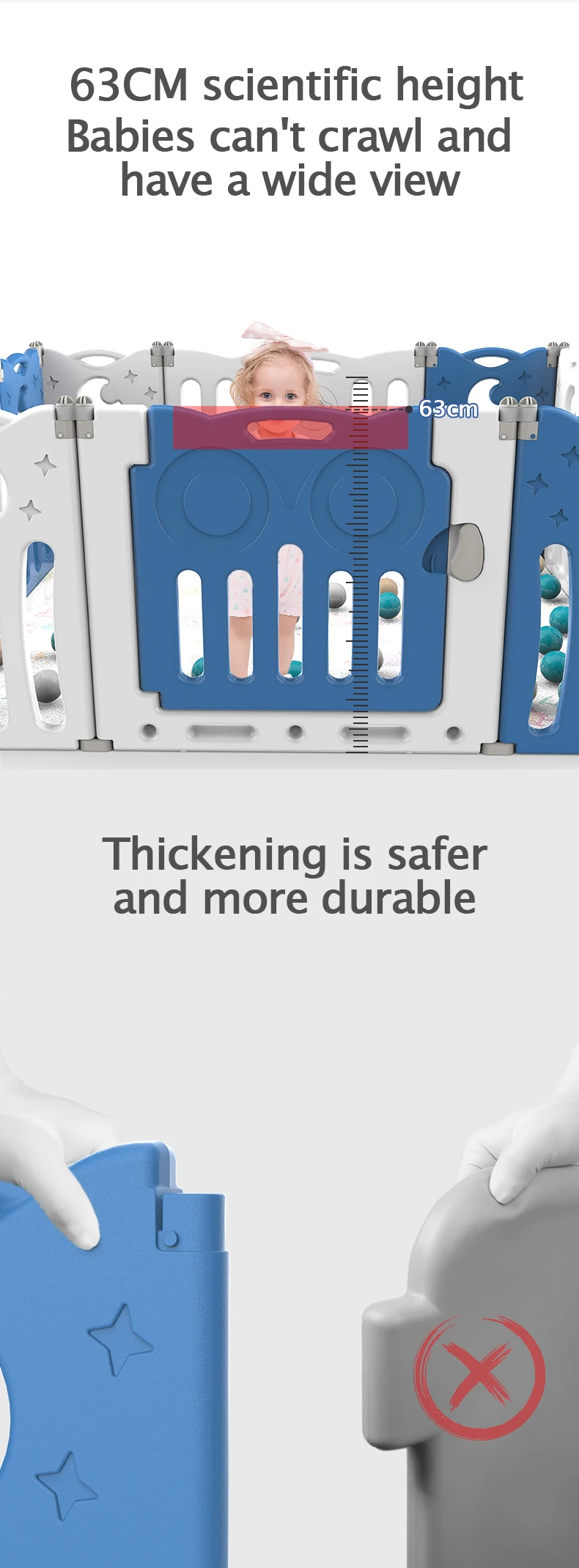 Feelkids Hot Selling High Quality Custom Easy Fold Plastic Children Large Playground Playpen for Babies Bedroom Living Room supplier