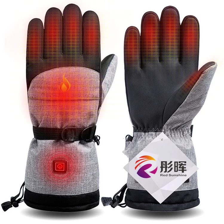 

Hot Selling Electric Heated Gloves for Winter Ski Waterproof Rechargeable Battery Gloves, Black,gray