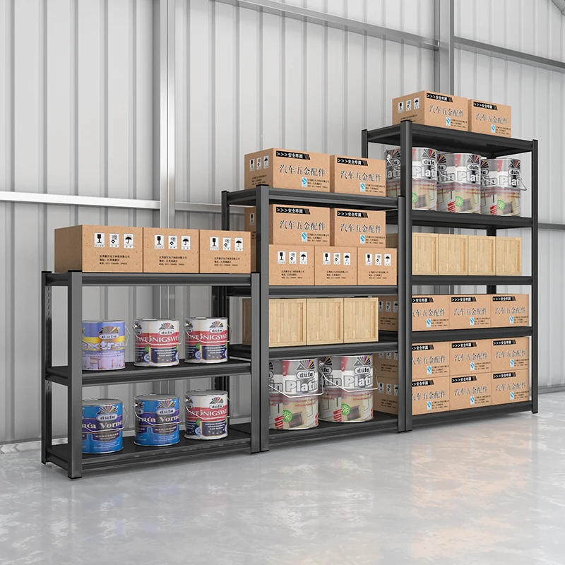 

Morgie wholesale price heavy duty boltless metal rack shelves storage warehouse, Black,white