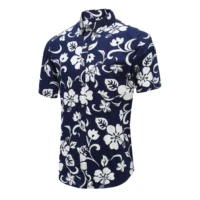 

Certificate Good Quality Eco-friendly Blue Floral Beach Shirt Hawaiian Shirt