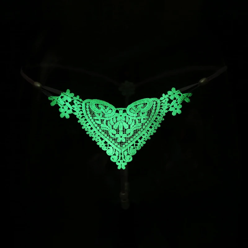 

glowing sexy open crotch panties luminous T-back pearl panty glow in the dark Brief thong Night Club Stripper Lingerie