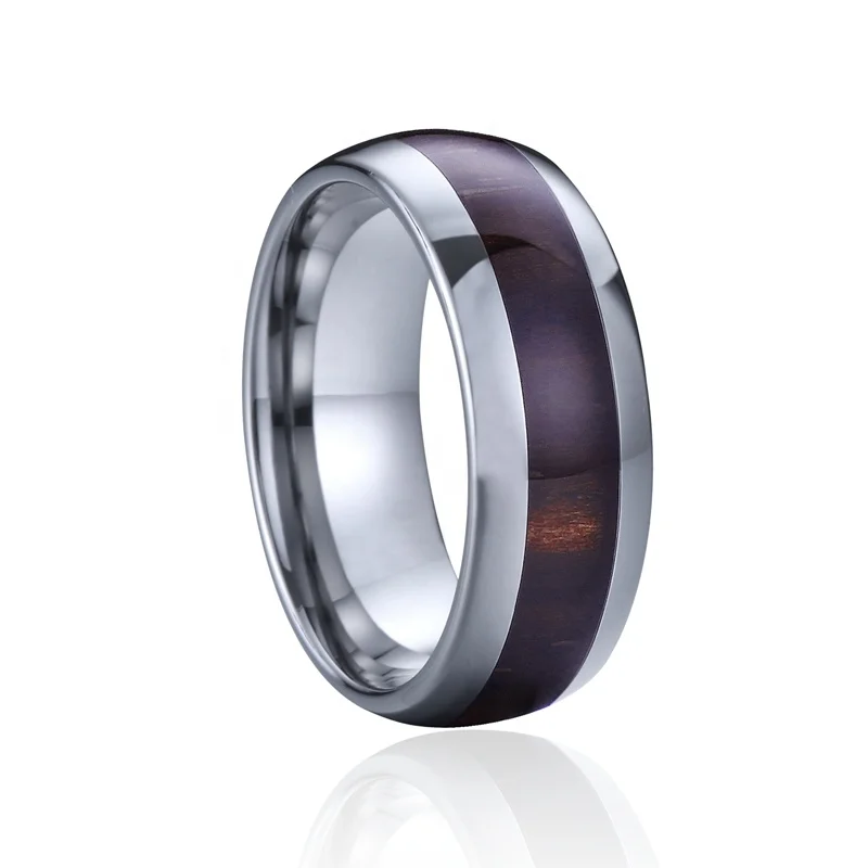 

mens Koa Wooden ring fashion accessories jewelry wedding band wood tungsten carbide ring for male 8mm anillos hombre bague homme, As the photo
