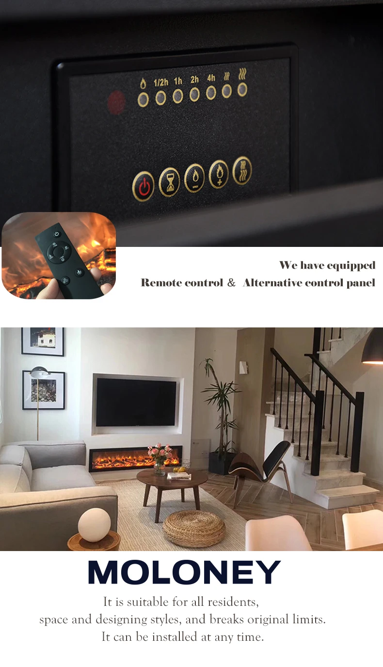 Electric Fireplace, Wall, 1800mm - detail 8