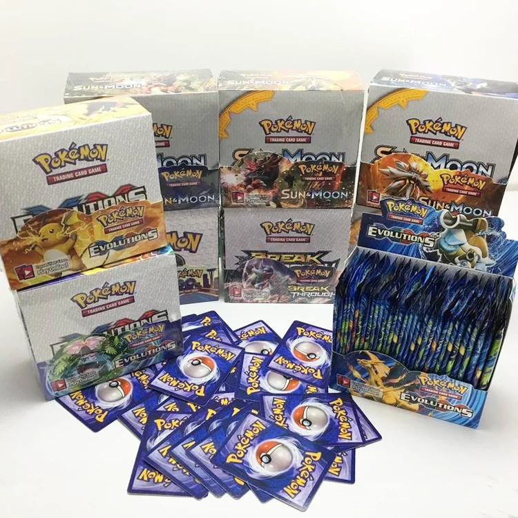 

Free Shipping 324Pcs Various Pokemon English Sun Moon Booster Sealed Box Trading Card Game, Colorful