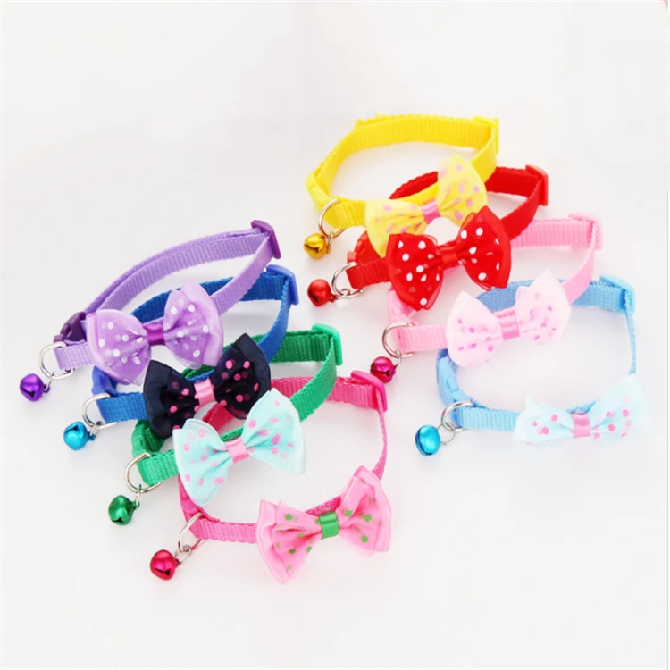 

8-piece cat collar separable cat bow tie bow tie cute kitten collar with bell Cat Collars, 8 color