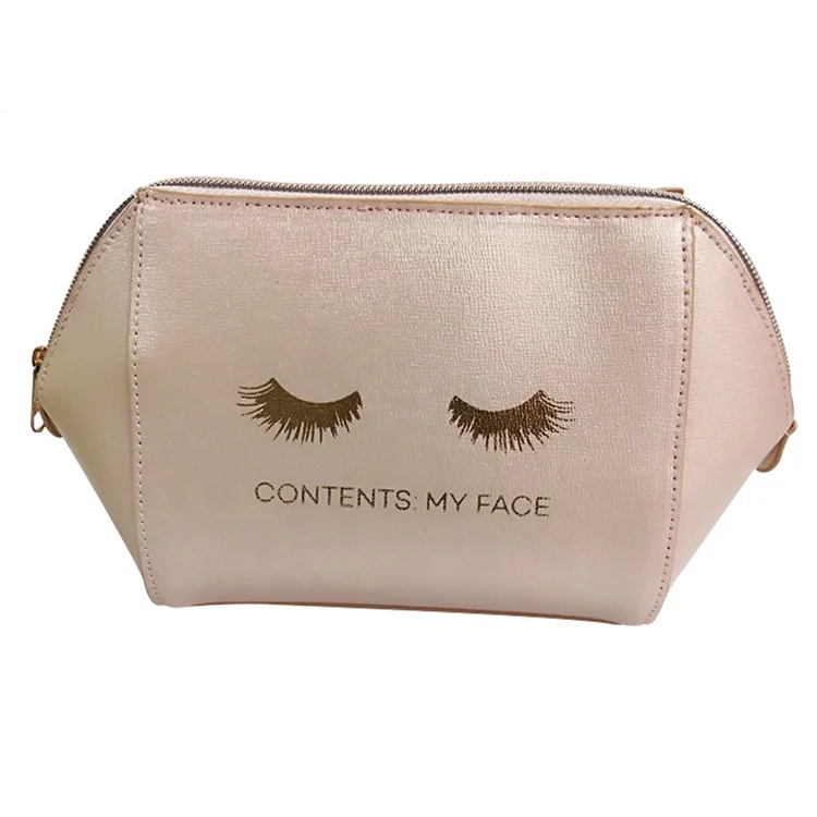 

New Arrival Eyelash Print Cosmetic Bag PU Makeup Handbag
