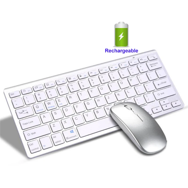 

Best Seller Mini 2.4G Wireless Rechargeable Keyboard Mouse Combo Rechargeable Wireless Keyboard and Mouse Combo, White, black, gold, rose gold, gray