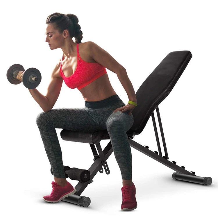 

adjustable dumbbell abdomen trainer multi gym equipment leg curl foldable adjusteble sit up bench fitness home use, Black
