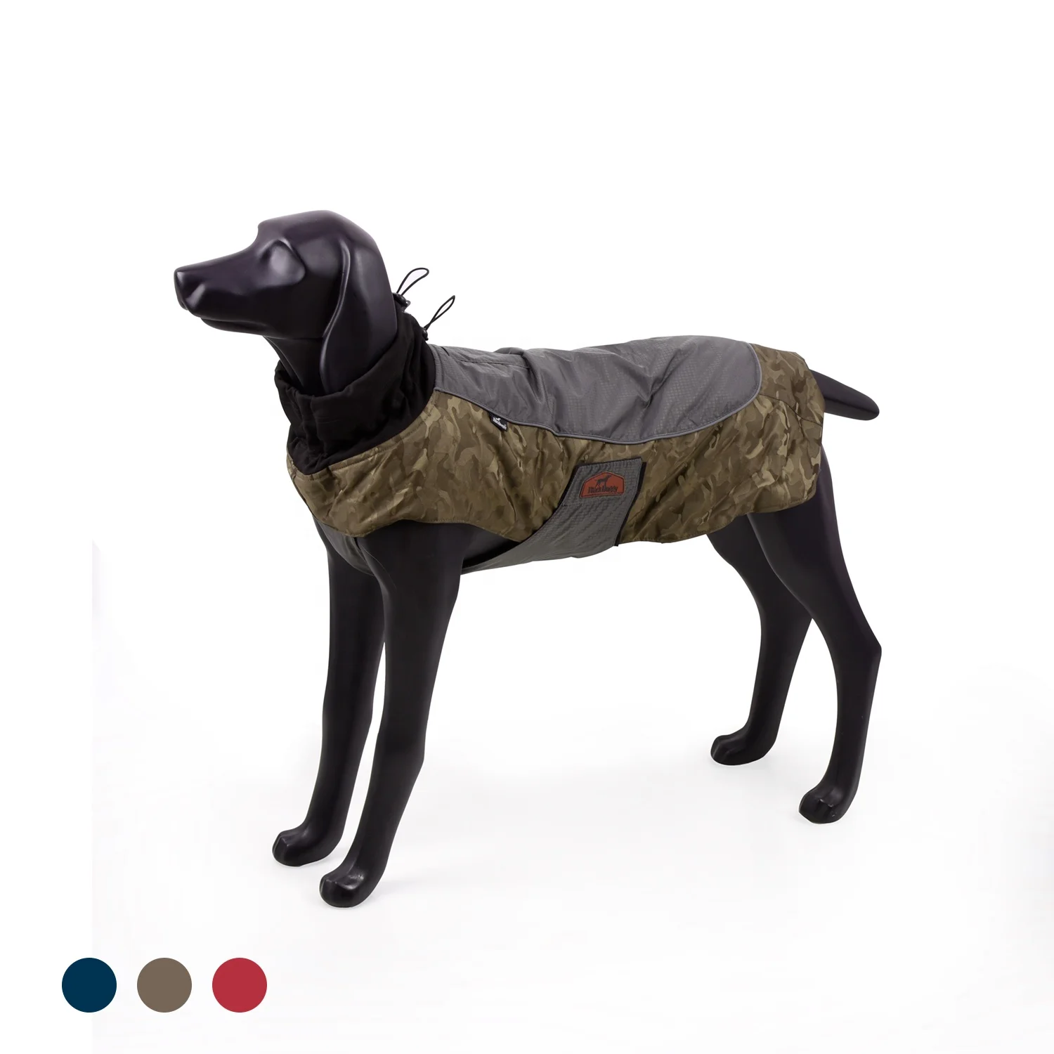 

BlackDoggy Pet Apparel Stock Clothing Winter Dog Coat Fleece Jacket for Large Dogs Hiking, Khaki