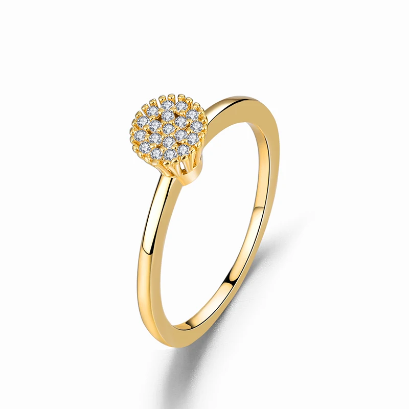 

Simple Korean fashion zircon ring temperament 18K gold ring design jewelry for women, Golden