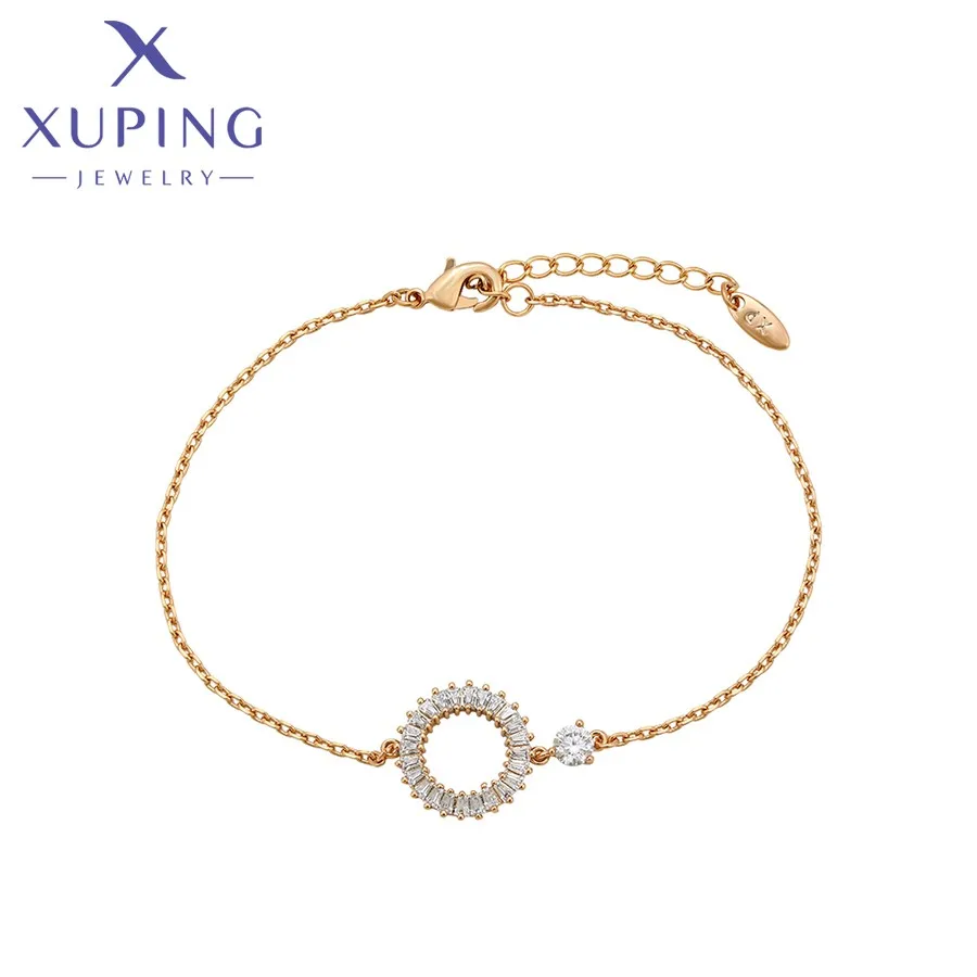 A00719564 Xuping Exquisite Fashion 18k Gold Diamond Jewelry Bracelet Valentine's Day Gift Women Bracelet