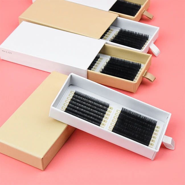 2025 Wholesale Korean Cashmere Individual Lash Extension Matte Black Volume Various Lengths-0.03 25mm 20mm Natural Colorful