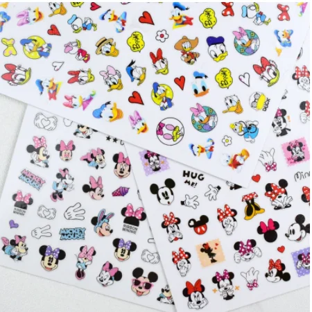 

Custom 3D Nail Sticker China Nail Decoration Cartoon Kids Mickey Mouse Nails Stickers, As pictures