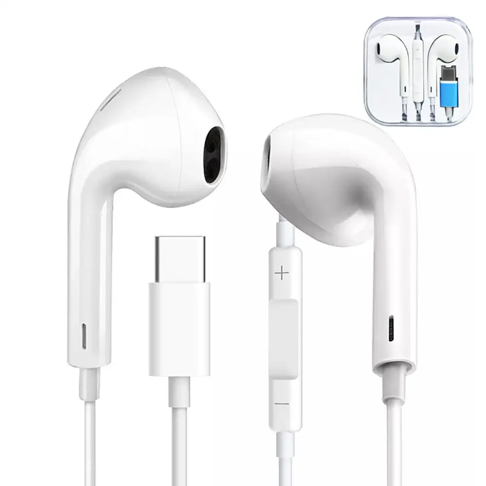 

Factory Wholesale Cheap Wired Earphone Type C Wired Phone Headset For For Samsung Sound Stereo Earphones, White