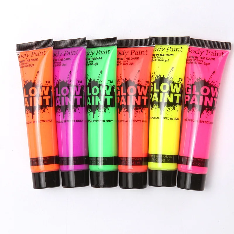 

UV Glow Neon Face and Body Paint Tubes Brightest fluorescent under UV 25ml